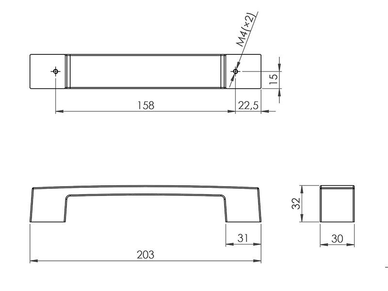 Úchytka 306 černá 